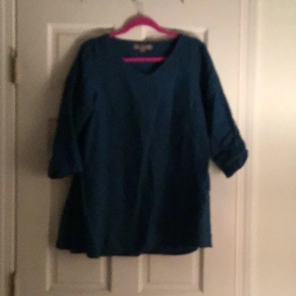 Flax vneck shirt Small - Picture 1 of 3